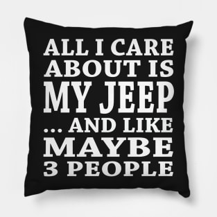 All  I Care About Is  My Jeep And Like Maybe 3 People Pillow