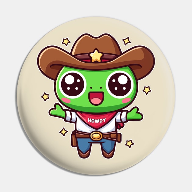 Kawaii Cowboy Frog Funny Country Toad Lover Pin by Cuteness Klub