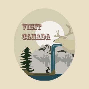 Visit Canada Retro Wilderness Landscape T-Shirt