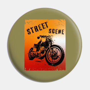 Street motorbike silhouette on grunge background Pin