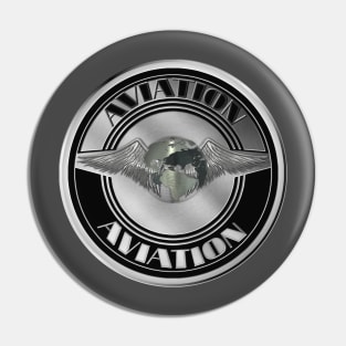 Retro Aviation Art Badge Pin