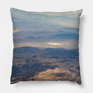 Skyline View from Airplane Over Western USA Pillow