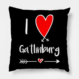 I Love Gatlinburg Tennessee Great Smoky Mountains Heart Pillow