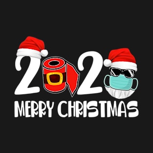 Merry Christmas 2020 Quarantine Christmas Santa Face Mask T-Shirt