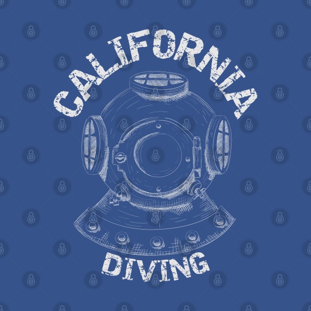 California Diving, vintage Dive Helmet by Surfer Dave Designs