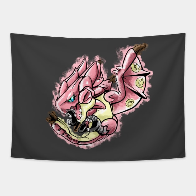 Dreaded Pink Dragon Tapestry by Alden Art Creations