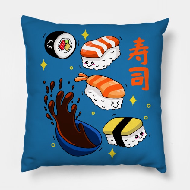 Kawaii Sushi Pillow by Kimprut