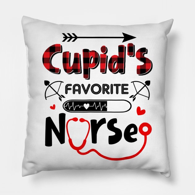 Cupid's Favorite Nurse Valentine's Day Nursing Medical Shirt Pillow by Krysta Clothing