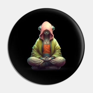 Meditating Cyber Girl Pin