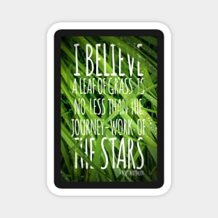 Walt Whitman Quote Poster With Grass Magnet