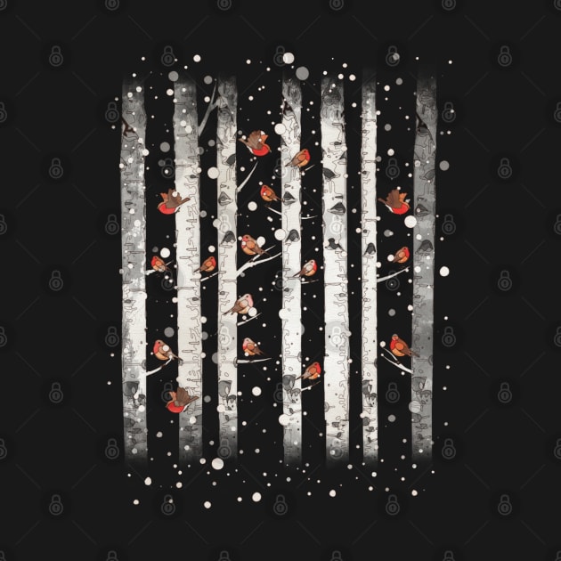 Birch Tree Forest and snow by Collagedream