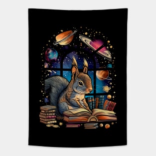 Squirrel And Book Tapestry