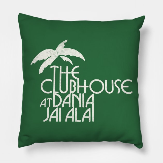 Dania Jai-Alai Clubhouse - Retro Aesthetic Pillow by DrumRollDesigns