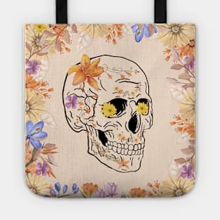 Floral Skull Tote