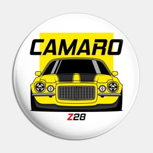 Front Racing Yellow Camaro Z 28 Pin