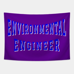 Environmental Engineer in Blue Color Text Tapestry