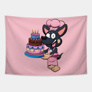 Chihuahua Dog With Birthday Cake Tapestry