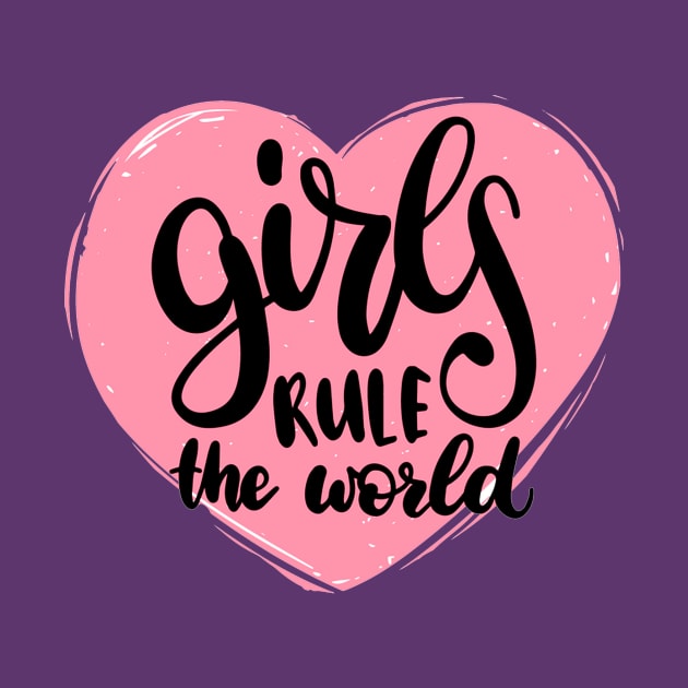 Girls Rule Funny Girly Quote by Squeak Art