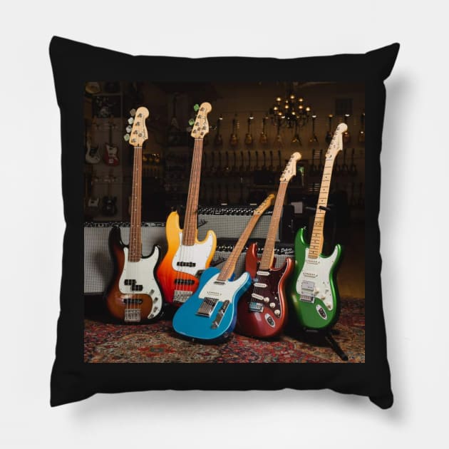 Guitar Collection #4 Pillow by sonnycosmics