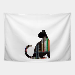 Cat in a book silhouette Tapestry