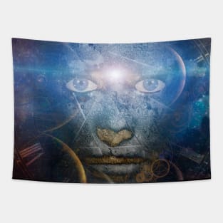 Scary human face Tapestry