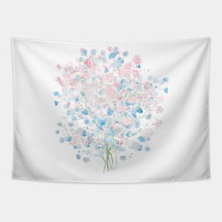 light pink and blue baby breath bouquet Tapestry