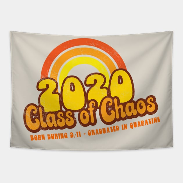 2020 Class of Chaos - Retro Rainbow Tapestry by Jitterfly