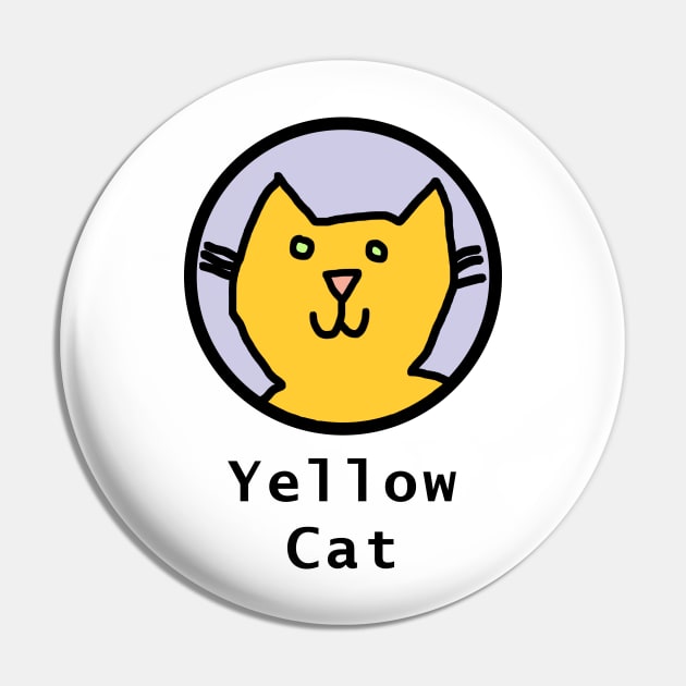 The Yellow Cat Portrait Pin by ellenhenryart