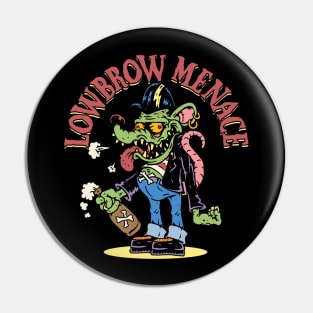 Lowbrow Menace Pyschobilly Rat Pin