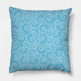 Whirlesque Twirl Pattern Light Blue Pillow