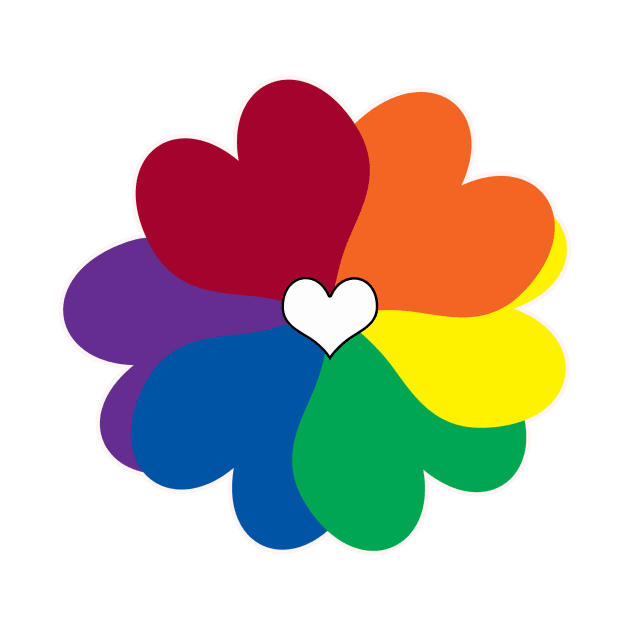 Rainbow Heart Flower by safetyheart