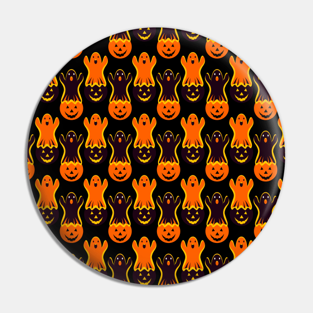 Halloween Ghost Pumpkin Pattern mask Pin by Salma Ismail