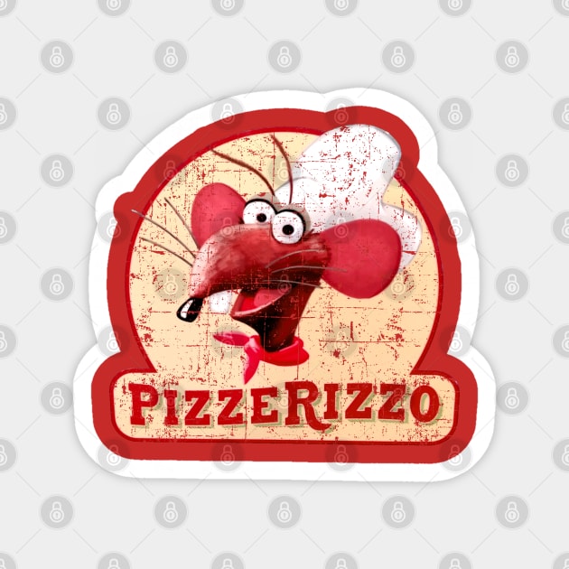 PizzeRizzo - Rizzo the Rat, distressed Magnet by hauntedjack