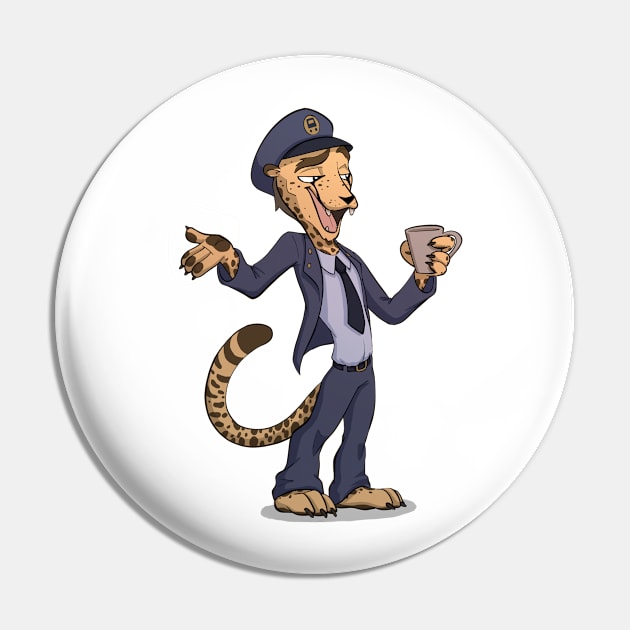 Chill Cheetah Bus Driver Pin by PaperRain