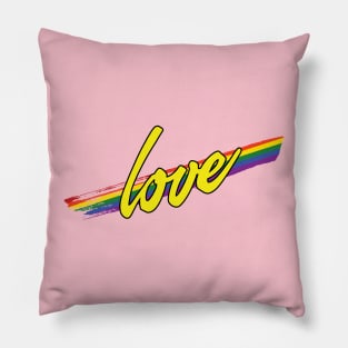 Love with LGBT Rainbow Stripe Pillow