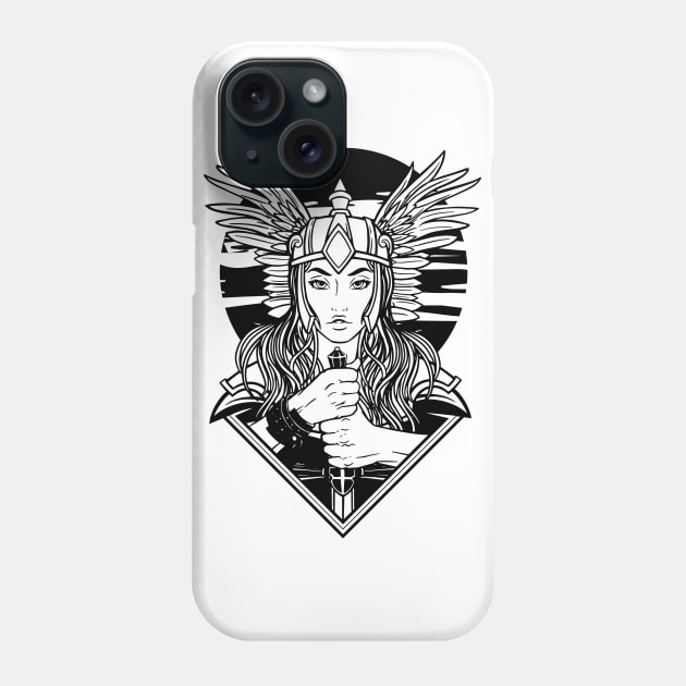 Valkyrie Illustration Phone Case by madeinchorley