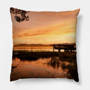 Sunset at Barra de Ibiraquera. Pillow