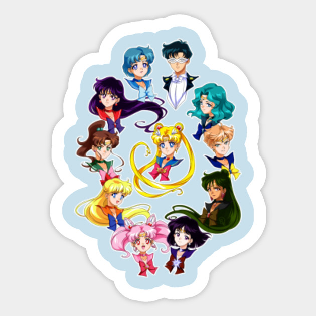 sailor team sailor moon sticker teepublic