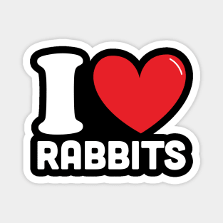 Red Heart I Love Rabbits Magnet