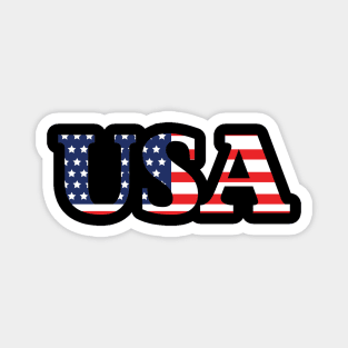 USA  Text on the American Flag Magnet