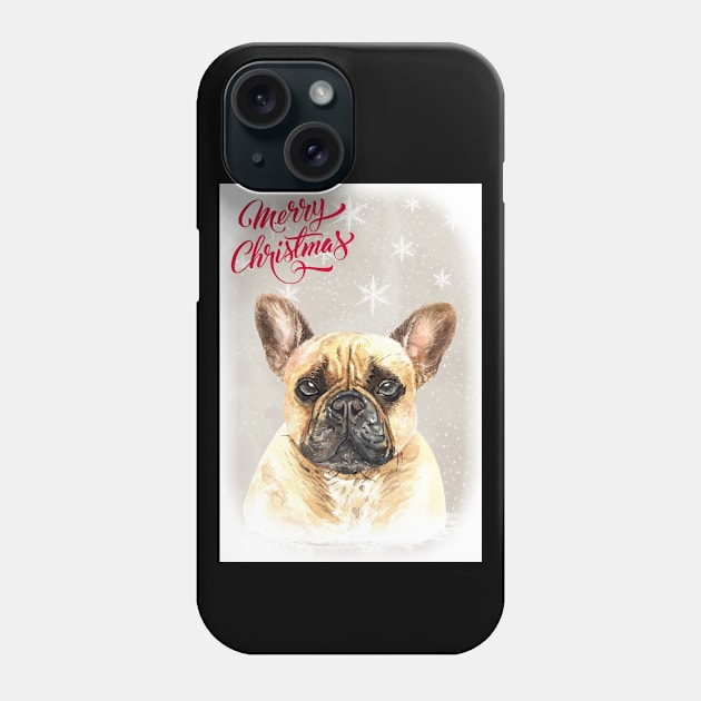 French Bulldog Merry Christmas Santa Dog Phone Case by Puppy Eyes