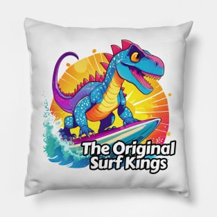 Anime Dinosaur Surfing Funny T-rex Pillow