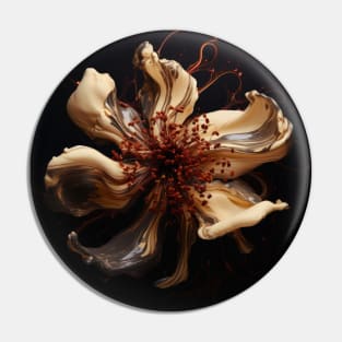 Fluid Blossom Art 3D Digital Art Pin