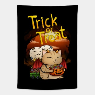 Halloween Cat Trick or Treat Tapestry