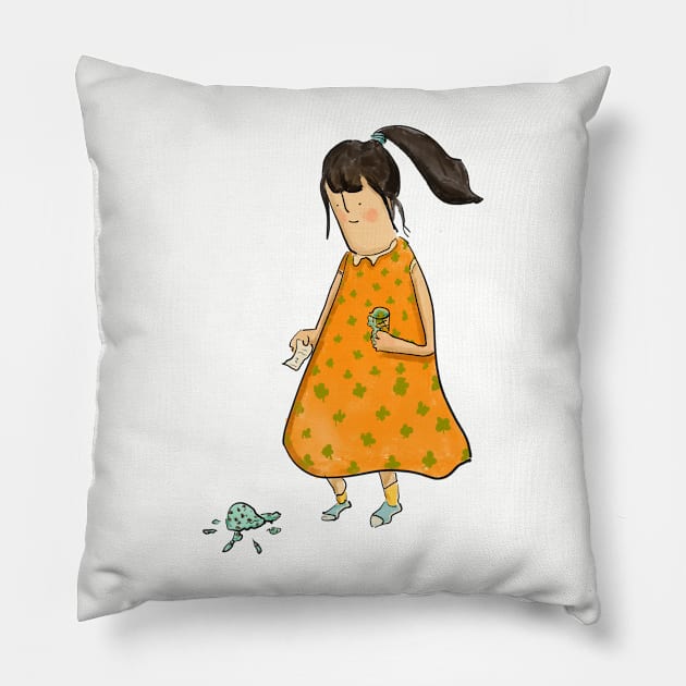 ice cream lady Pillow by doteau