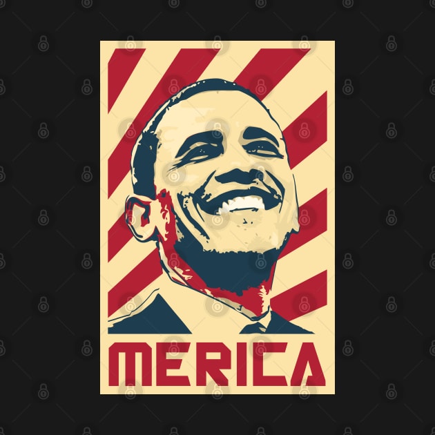 Barack Obama Merica Retro Propaganda by Nerd_art