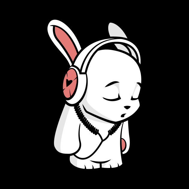 Love Music Cartoon Bunny by sebstadraws