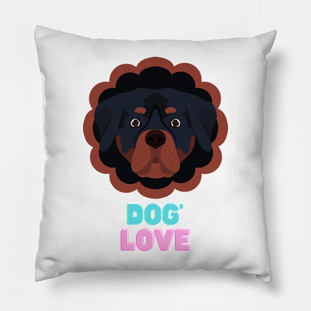 Love dogs my family Pillow by MeKong