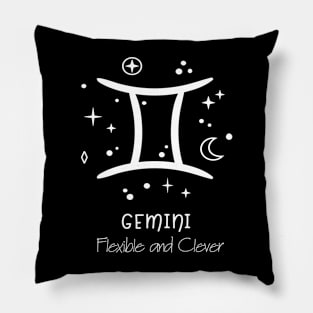 Gemini Personality White Text Pillow