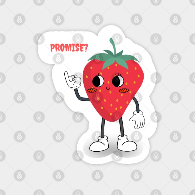 Cute Strawberry Promise aesthetic design Magnet by FRH Design